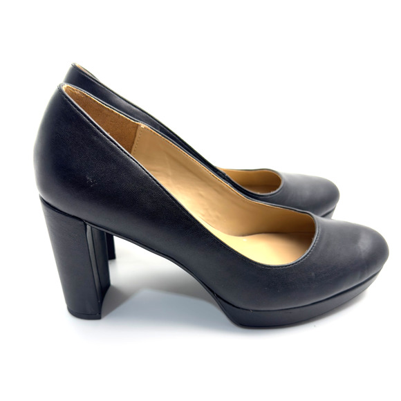 Naturalizer Berlin Pumps Block Heel Black Comfort Almond Toe Career Size 9 - Picture 4 of 8
